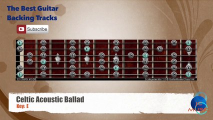 Celtic Acoustic Ballad in E - Guitar Backing Track with scale chart