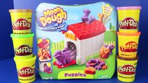 Play Doh vs Moon Dough ♥ ♥ ♥ Puppies ♥ ♥ ♥ PlayDough Pet Dogs & Puppy Dough Clay