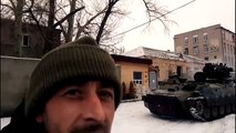МТЛБ ДНР ведет огонь - Ukraine: MTLB militia firing