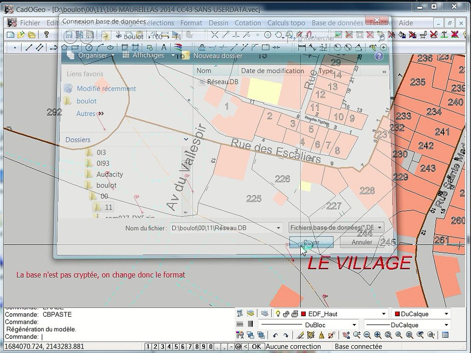 CadOGéo+ compatible Autocad Liaison base de données et plan