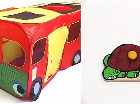 Развивающее видео. Детская песенка Колеса в автобусе. Учим, что большое, а что маленькое.