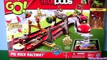 Angry Birds Go Pig Rock Raceway Cars Playset by TELEPODS Launcher toy review by Disneycollector