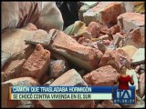 choqueCamión que trasladaba hormigón chocó contra una vivienda en el sur de Quito