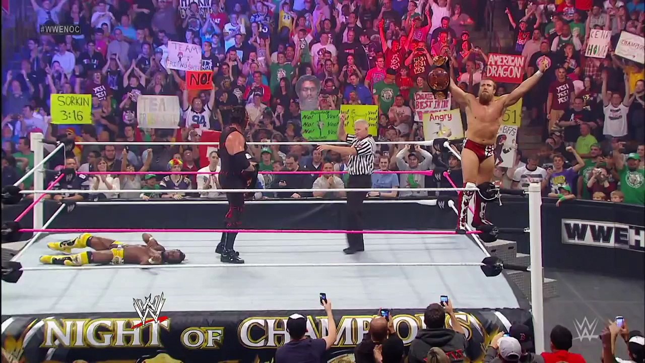 Team Hell No wins the WWE Tag Team Championships: Night of Champions 2012