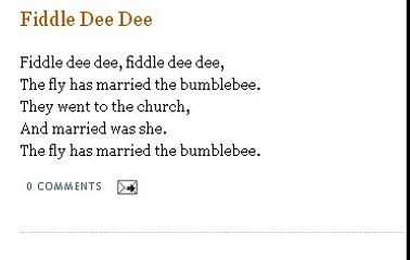 Fiddle Dee Dee | Nursery Rhymes Songs With Lyrics and Action | Poems For Kids Lyrics