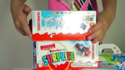 Kinder Surprise eggs Unboxing Disney Barbie Transformers Monster university