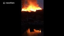 Dozens of houses burnt down in huge fire in Chinese village