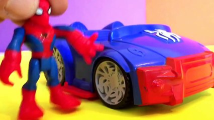 Spiderman with the spider-car real life adventures DC superheroes marvel
