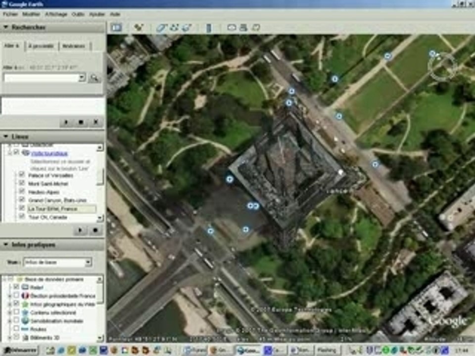 Parijs in Google Earth