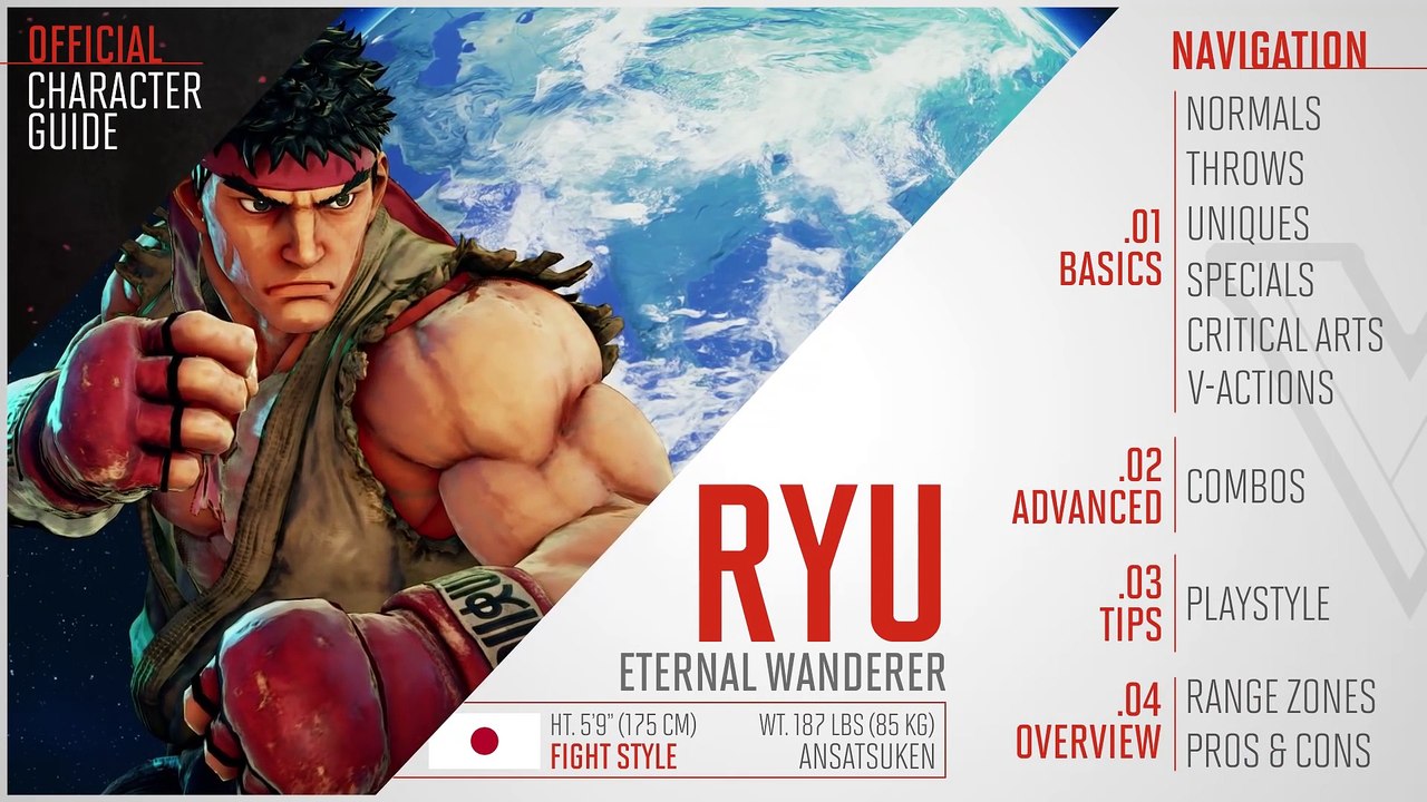 Street Fighter V - Ryu Official Character Guide