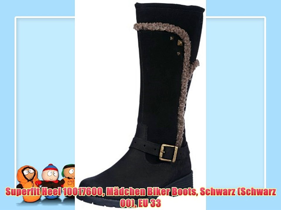 Superfit Heel 10017600 M?dchen Biker Boots Schwarz (Schwarz 00) EU 33