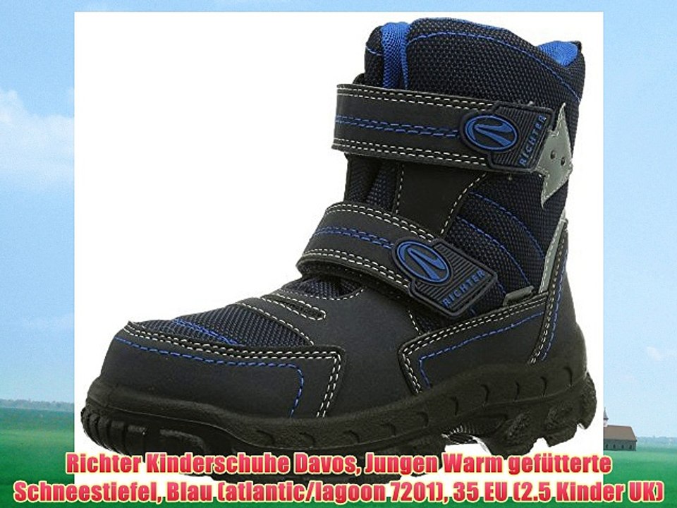 Richter Kinderschuhe Davos Jungen Warm gef?tterte Schneestiefel Blau (atlantic/lagoon 7201)