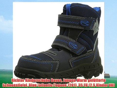 Richter Kinderschuhe Davos Jungen Warm gef?tterte Schneestiefel Blau (atlantic/lagoon 7201)