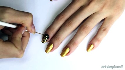 Модный маникюр 2015 (золотой маникюр) - Trendy Nail Art Black and Gold