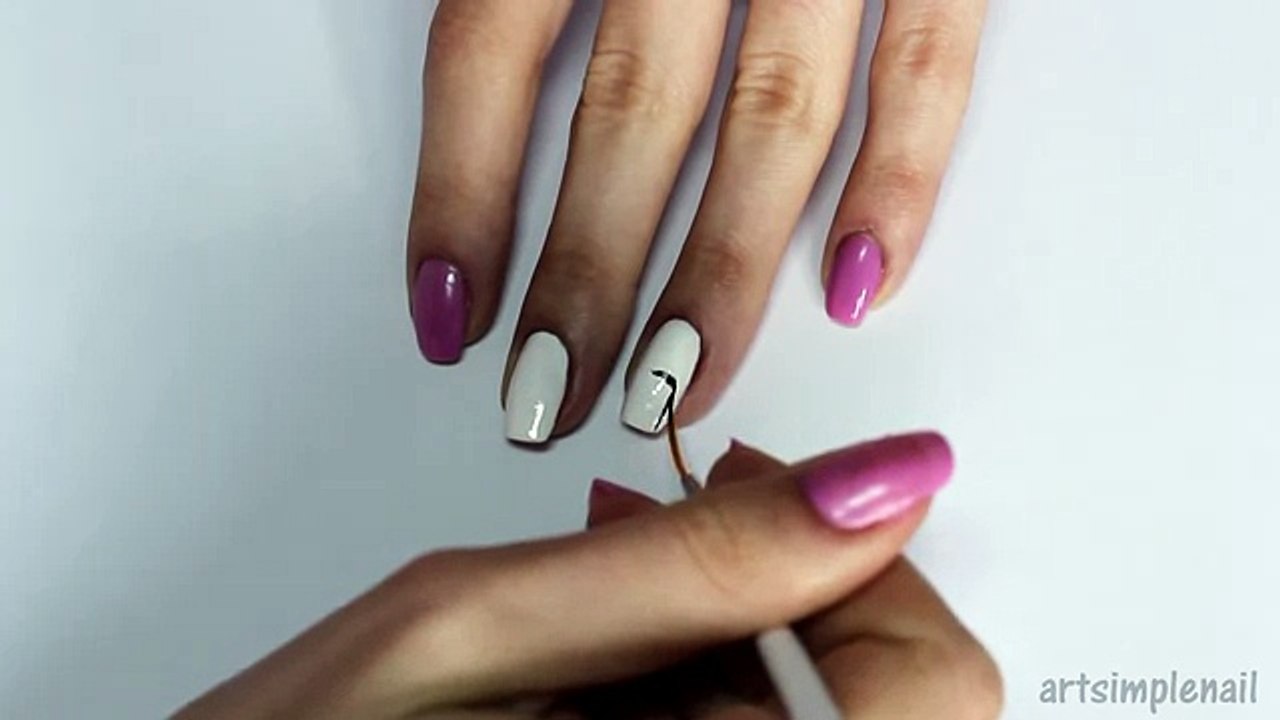 Маникюр Сакура акриловыми красками - Sakura Nails (Cherry Blossom)