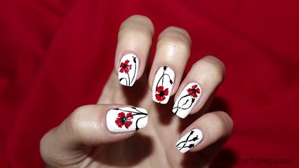 Красивый маникюр Маки - Poppies Nail Art