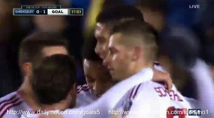Chris Smalling Goal Shrewsbury 0 - 1 Manchester United 22-2-2016