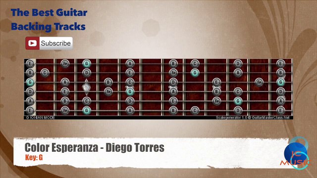 Color Esperanza - Diego Torres Guitar Backing Track with scale chart