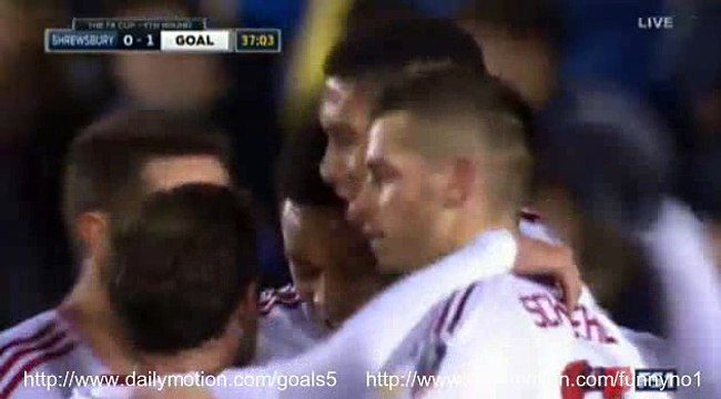 Chris Smalling Goal Shrewsbury 0 - 1 Manchester United 22-2-2016