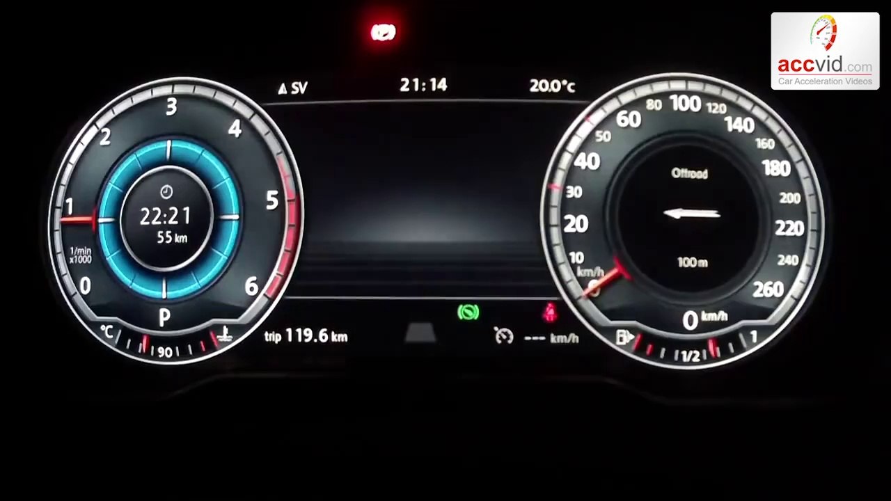 New VW Passat B8 2015 2,0 BiTDI - acceleration 0-210 km/h, digital dashboard