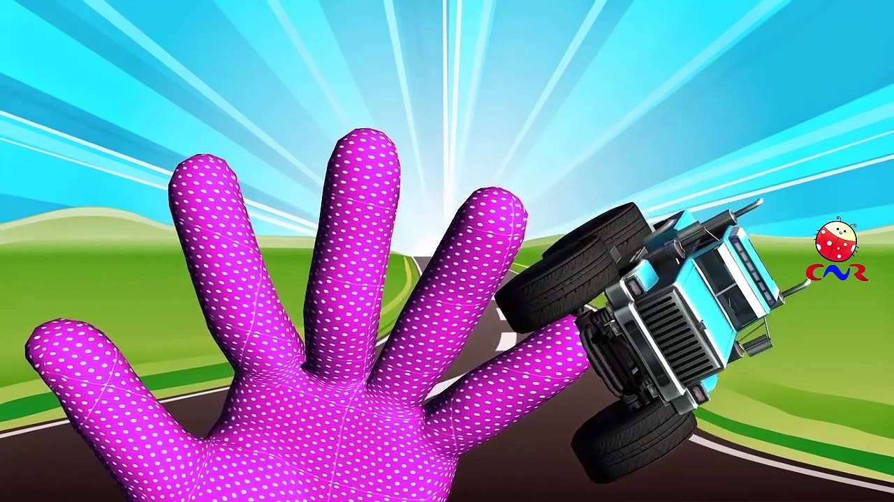 Finger Family Monster Trucks Cartoons | Fire Tr...