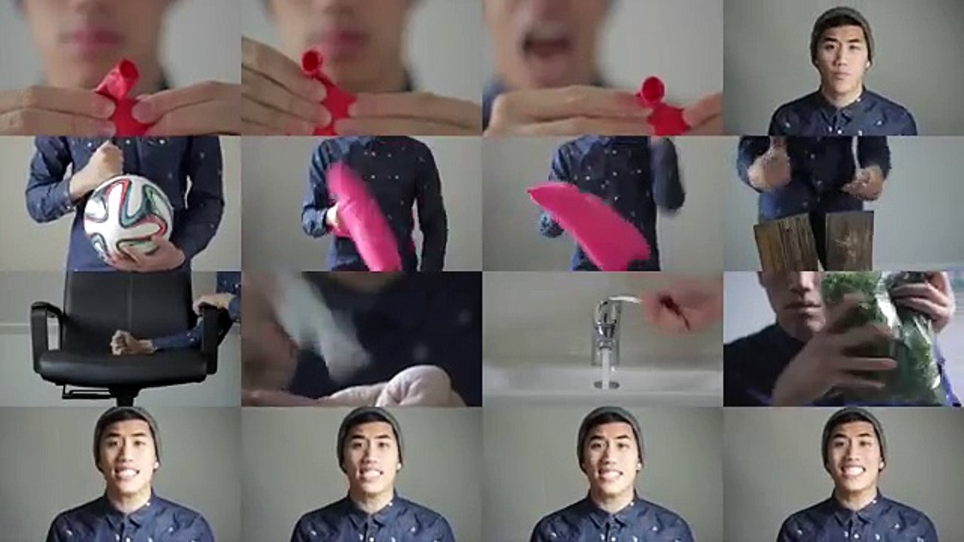 ⁣Hits of 2014 - played with household items.