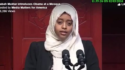 WATCH MUSLIM GIRL SABAH MUKTAR TOUCHING SPEECH during Obama's first public visit to a US mosque (News World)