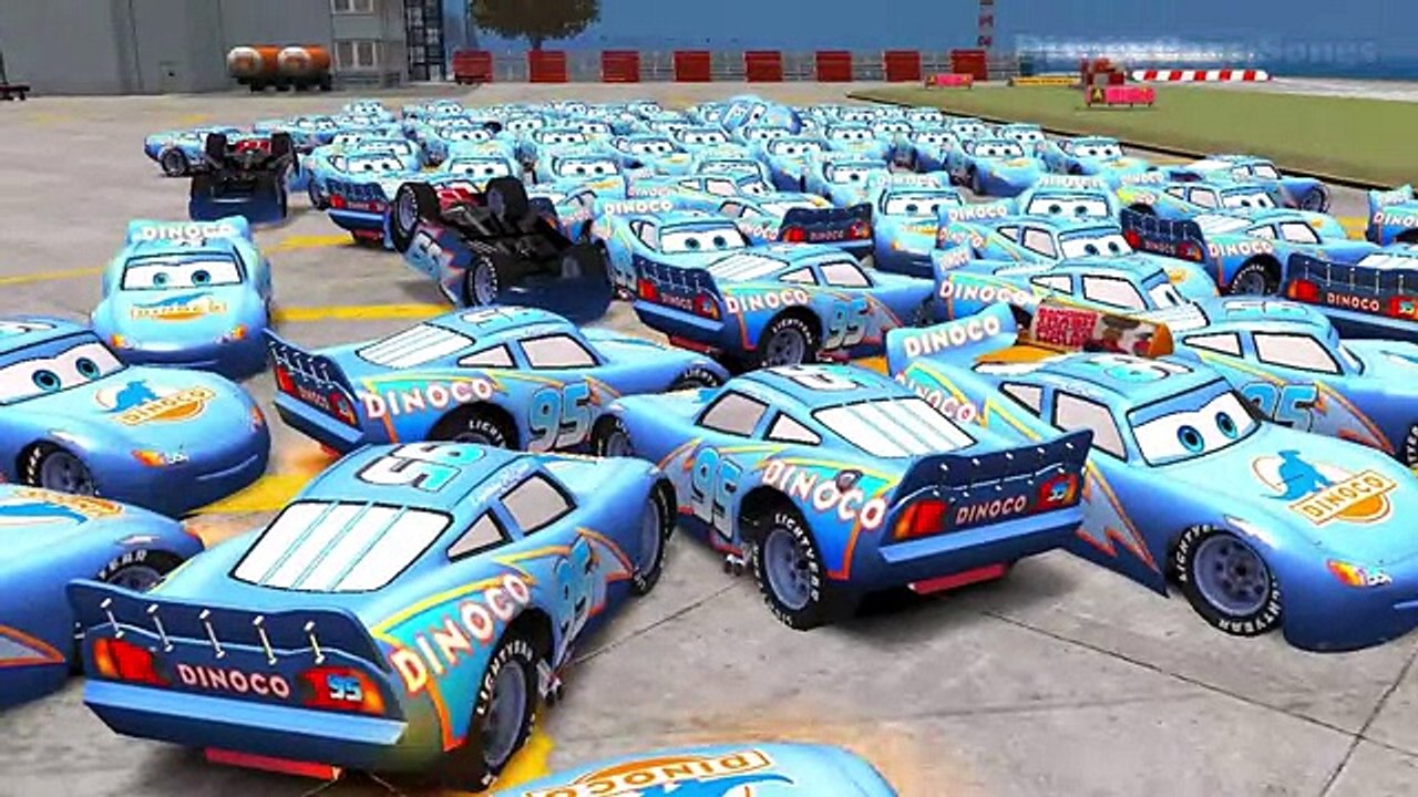 100 Disney's Lightning McQueen Cars for the Princess Elsa! Fun Nursery Rhymes!
