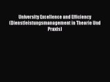 Read University Excellence and Efficiency (Dienstleistungsmanagement in Theorie Und Praxis)