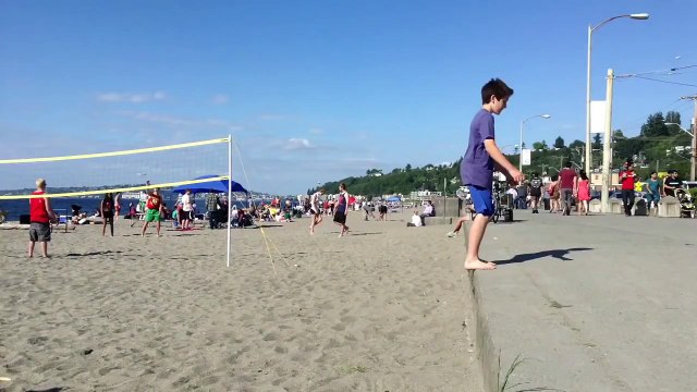 Kid Faceplants Sand after Backflip