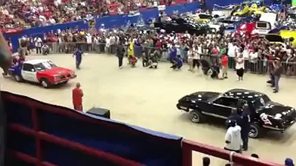 Mexican Low rider cars fighting each other and crashing