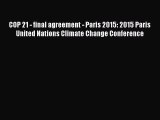 PDF COP 21 - final agreement - Paris 2015: 2015 Paris United Nations Climate Change Conference
