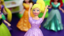 DISNEY PRINCESS Magic Clip Dolls ATTACK!!! Barbie Goes Crazy on Frozen Elsa, Merida & Polly Pocket