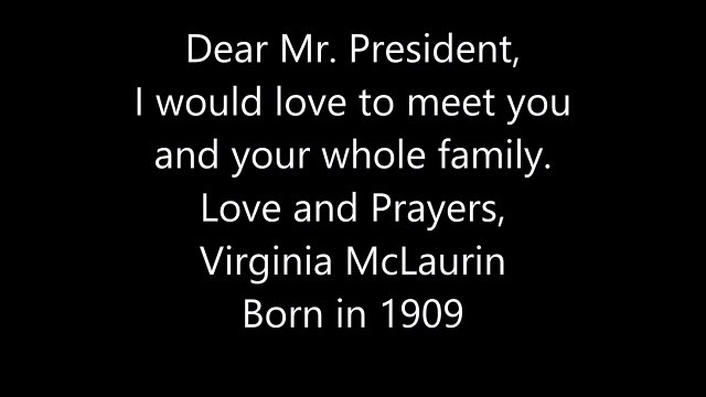 Ms Virginia's message to President Obama 106 year old lady would love to meet President Obama