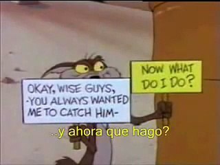 EL COYOTE POR FIN ATRAPA AL CORRECAMINOS LO MATA Y SE LO COME