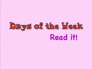 Days of the Week - Read It!