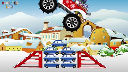 Christmas Monster Truck - Monster Trucks With Santa Claus - Christmas Car For Kids Video