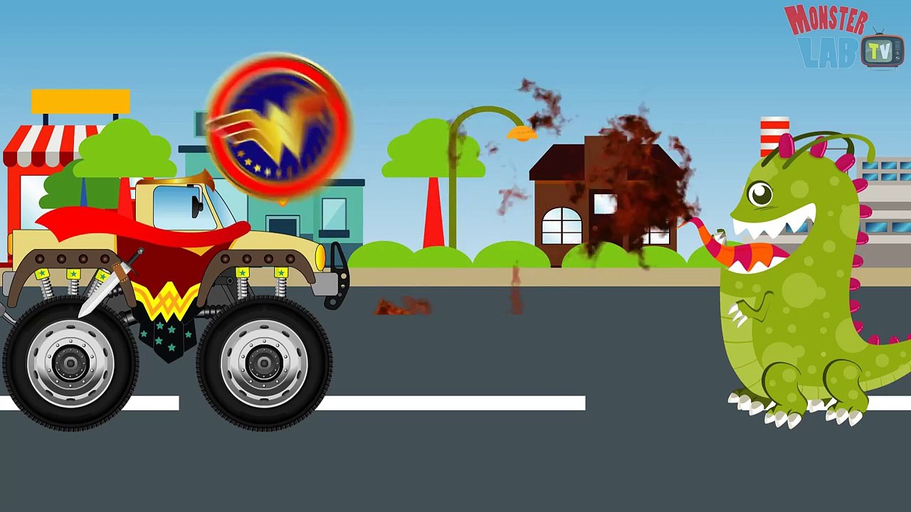 Wonder Woman Truck - Monster Trucks For Children - Kids Video