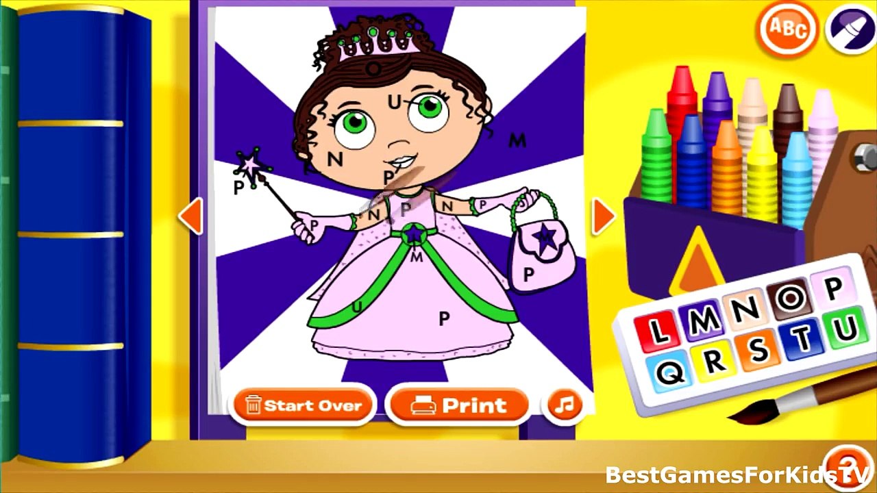 Super Why! Alpha Pigs Paint By Letter Kids Video HD Children Movie TV Fun Games video