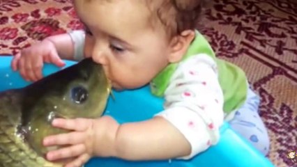 Funny Baby Video - FİSH LİCKİNG BABY - Crazy Fun Club