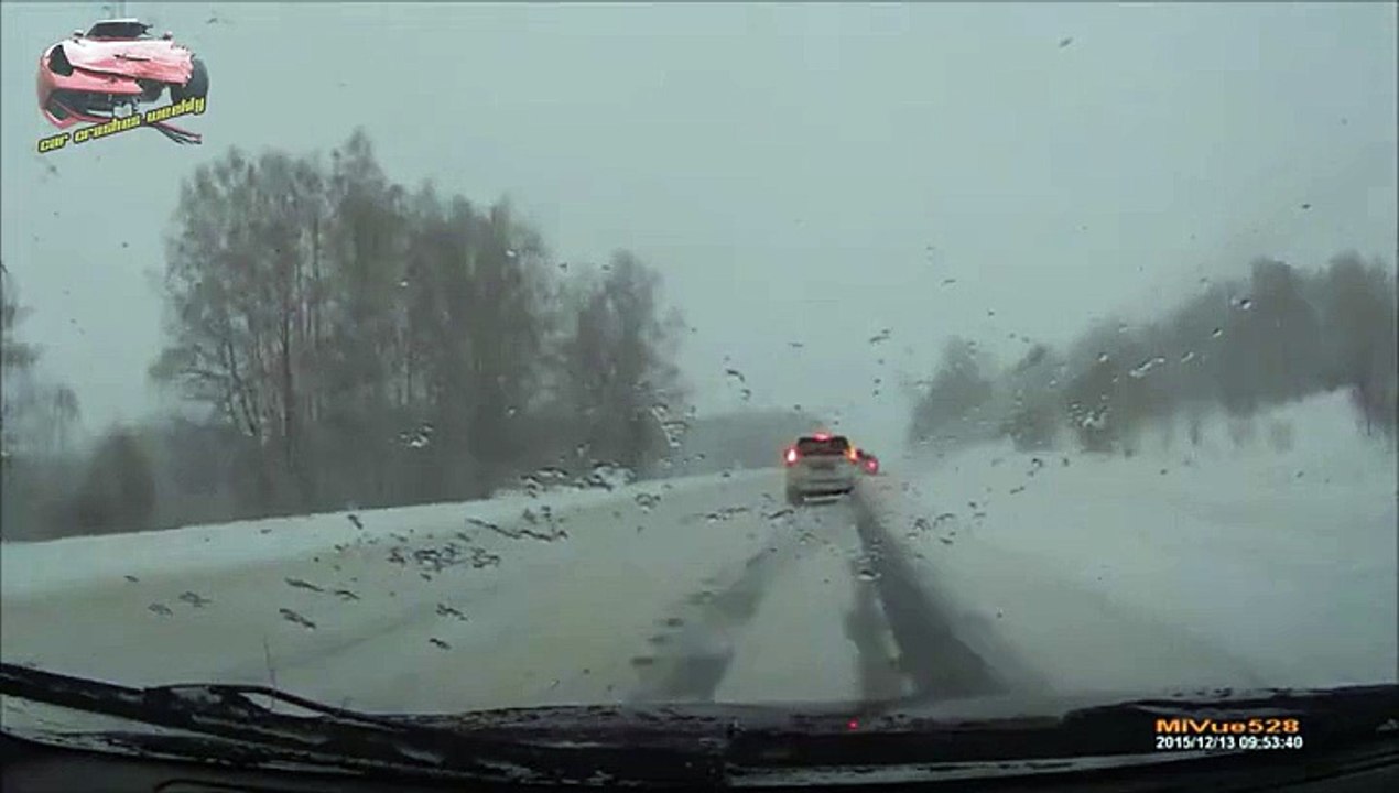 Driver Has Brush of Death On a Wintery Highway