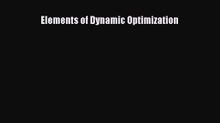 Download Elements of Dynamic Optimization  Read Online