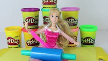 Play Doh Dress Aurora Disney Sleeping Beauty Barbie Doll Rainbow Dress Makeover by DisneyCarToys
