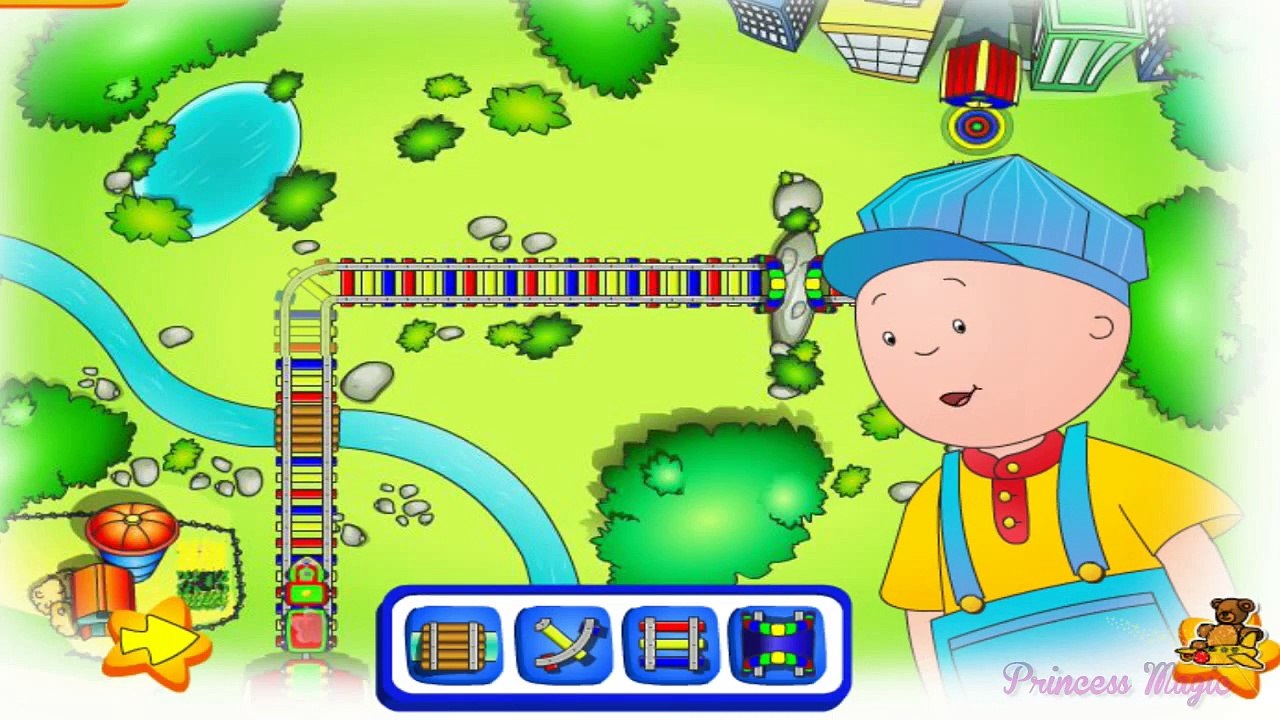 ♡ Caillou - Train Conductor Matching Track Funny Educational Video Game For Kids English HD