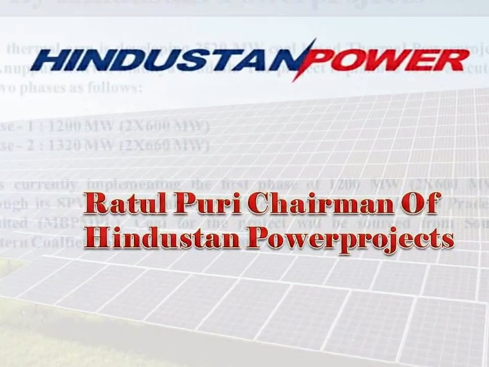 Ratul Puri Presenting Anuppur Thermal Project