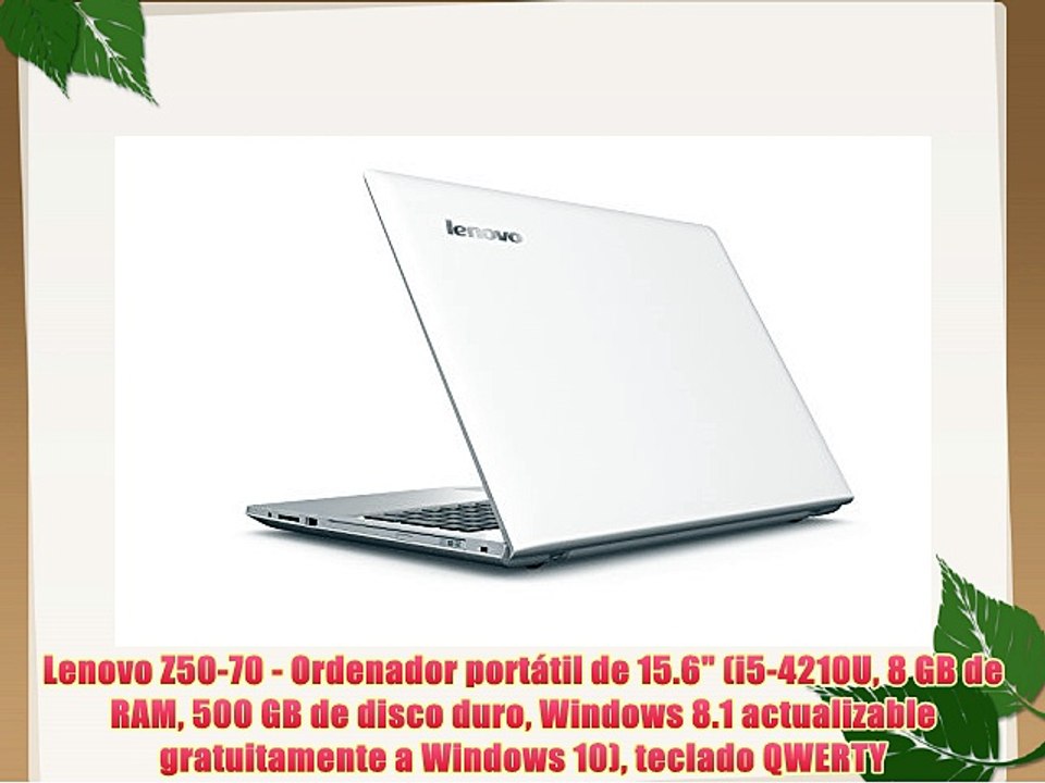 Lenovo Z50-70 - Ordenador portátil de 15.6 (i5-4210U 8 GB de RAM 500 GB de disco duro Windows