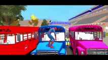 Wheels On The Bus Go Round And Round with Spiderman | Nursery Rhymes For Children | Kids Songs