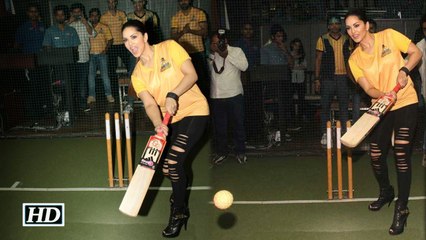 Sunny Leone Hits SIX during a Cricket Match