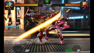 Marvel Contest of Champions ios gameplay : Colossus defeats Iron Man, Cyclops and Drax