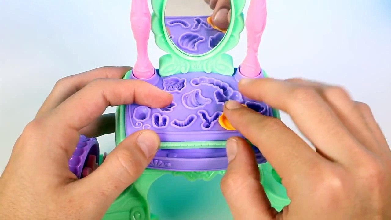 PLAY DOH Tutorial Disney Prettiest Princess Ariel Vanity Little Mermaid Toy Playset